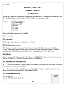 Minutes of the Planning Committee meeting held on Thursday 19th