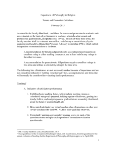 Promotion, Tenure and Evaluation Guidelines