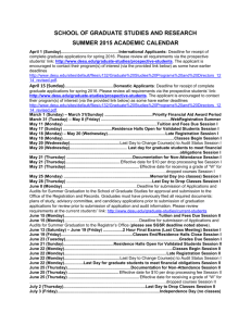 school of graduate studies and research fall 2015 academic calendar