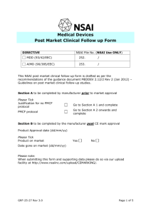 Post Market Clinical Follow up Form