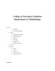 College of Veterinary Medicine Department of Pathobiology
