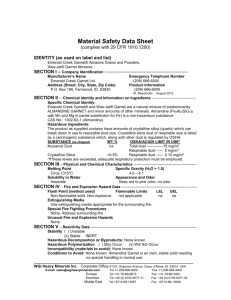 Emerald Creek Material Safety Data Sheet 2012