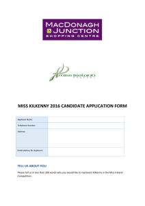 miss kilkenny 2016 candidate application form