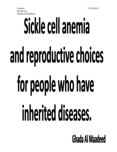 Sickle cell anemia and reproductive choices for people - 14-211