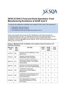 Food Manufacturing Excellence at SCQF level 6