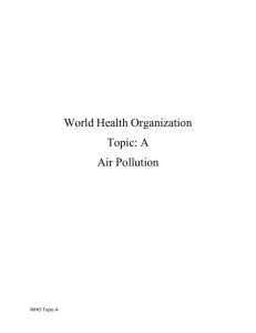 World Health Organization Topic: A Air Pollution Submitted by