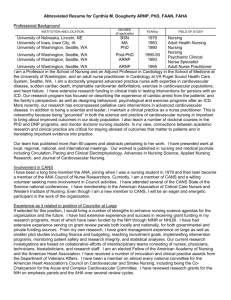 Abbreviated Resume for Cynthia M. Dougherty ARNP, PhD, FAAN