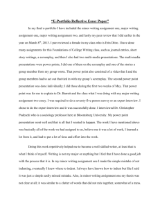 E-Portfolio Reflective Essay Paper - Bolt