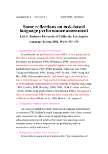 Some reflections on task-based language performance assessment
