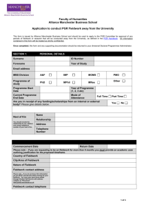 Fieldwork Approval form - PGR Handbook