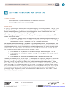 Lesson 15: The Slope of a Non-Vertical Line