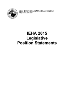 Childhood Lead Poisoning - Iowa Environmental Health Association