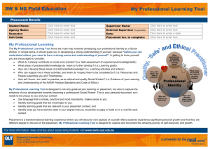 Social Work My Professional Learning Tool