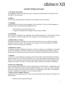 Delegate Handbook and Rules of Procedure
