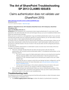 Claims authentication does not validate user (SharePoint 2013)