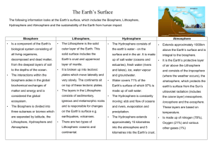 The Earth`s Surface - BiologicalSciencesEDCU12037