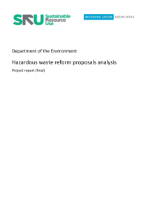 Hazardous waste reform proposal analysis