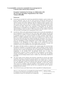 V. Accountability systems for sustainable forest management in