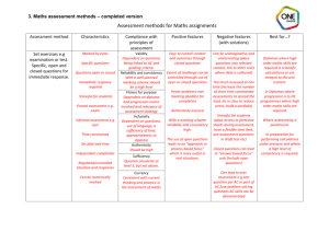 3. Maths assessment methods - completed version