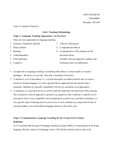 History of Language Teaching Methodology