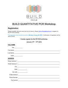 BUILD QUANTITATIVE PCR Workshop Application