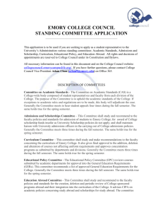 Standing Committee Application