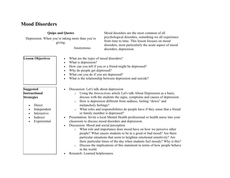 Mood Disorders