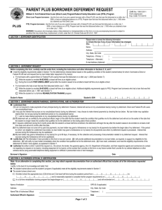 parent plus borrower deferment request