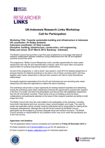 UK-Indonesia Research Links Workshop Call for
