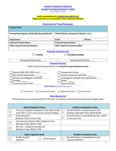 budget estimate request form