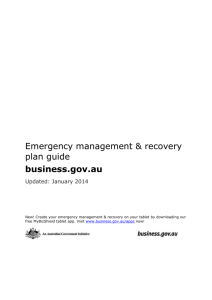 Emergency management & recovery plan guide