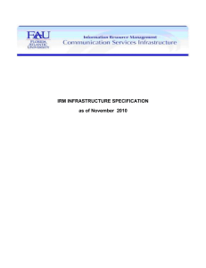 IRM INFRASTRUCTURE SPECIFICATION