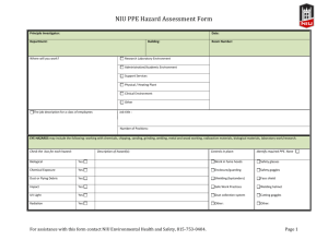 NIU PPE Hazard Assessment Form
