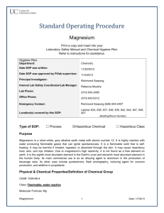 Magnesium SOP