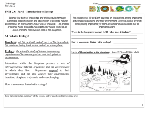 Note Packet - Ecology Part 1