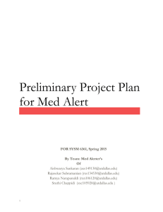 Preliminary Project Plan for Med Alert
