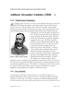 Addison Alexander Lindsley (1848- ) From
