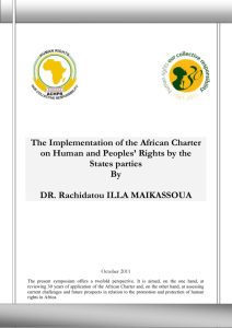 La mise en *uvre de la Charte africaine des droits de l*homme et