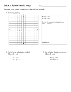 Solve the given system of equations by the indicated methods