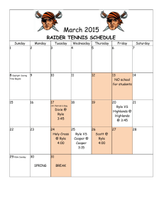 Raider Tennis Match Schedule