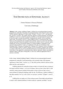 For Social Epistemology and Epistemic Agency: De
