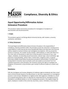 Equal Opportunity/Affirmative Action Grievance Procedure Document