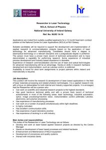 NUIG 14-14 Researcher in Laser Technology
