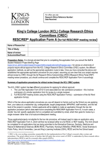 Application Form A (for full RESC/REP meeting review)