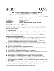 Rheumatology - Ohio University College of Osteopathic Medicine