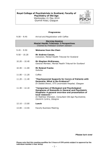 9.00 – 9.45 - Royal College of Psychiatrists