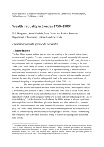 Wealth inequality in Sweden, 1700-1900