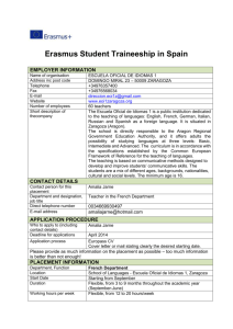 Erasmus Student Work Placement in the UK