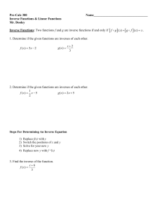 Inverse and linear functions