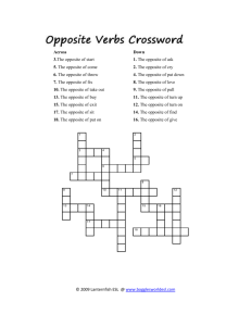 Opposite Verb Crossword